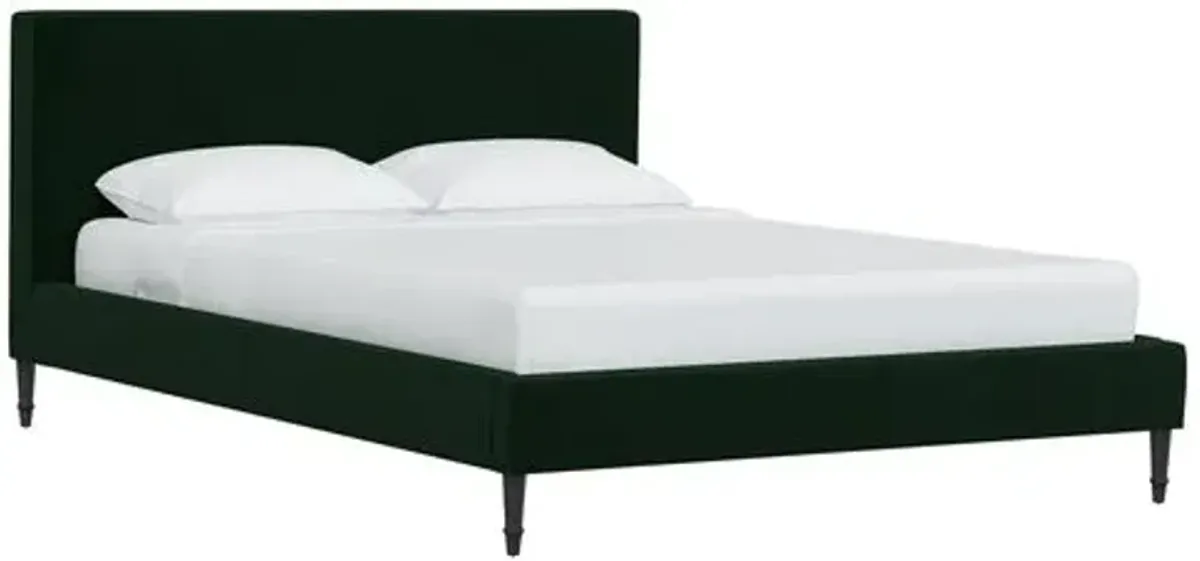 Lili Velvet Bed - Emerald - Green