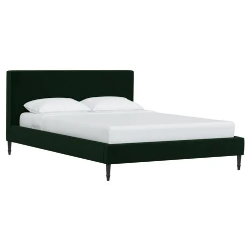 Lili Velvet Bed - Emerald - Green