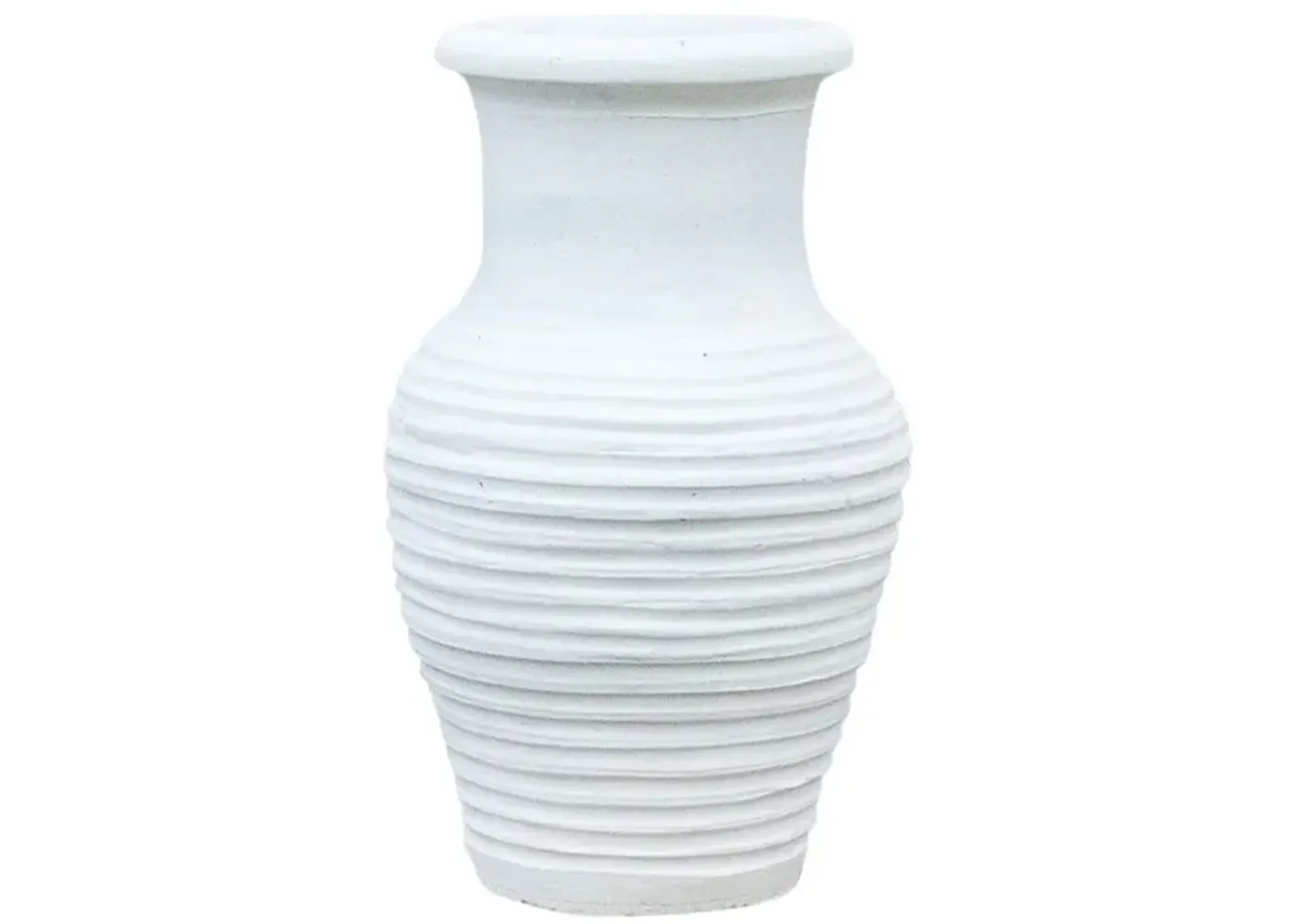 Chalk White Folegandros Reeded Outdoor Planter - de-cor - 16" l x 16" w x 26" h