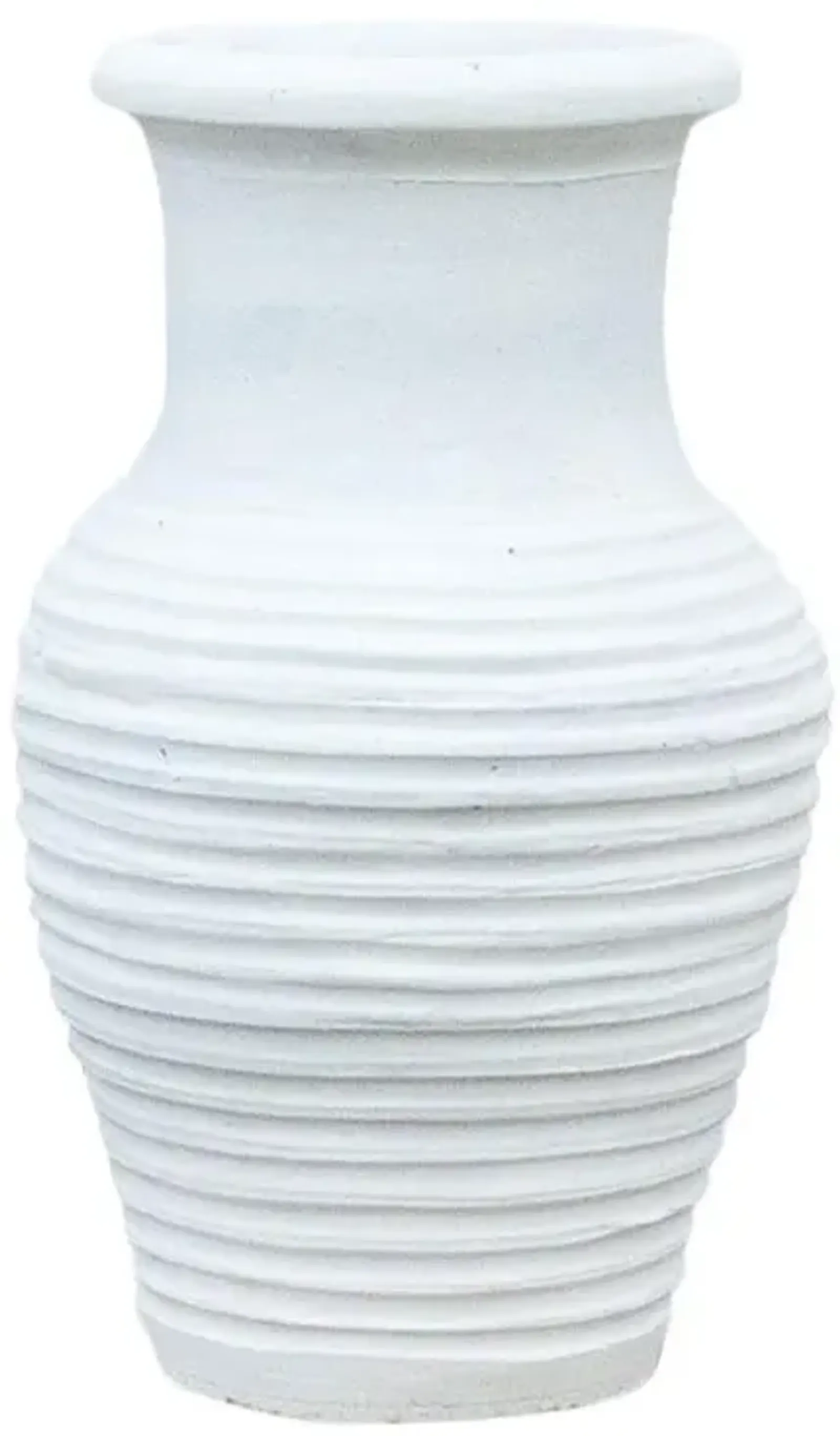 Chalk White Folegandros Reeded Outdoor Planter - de-cor - 16" l x 16" w x 26" h