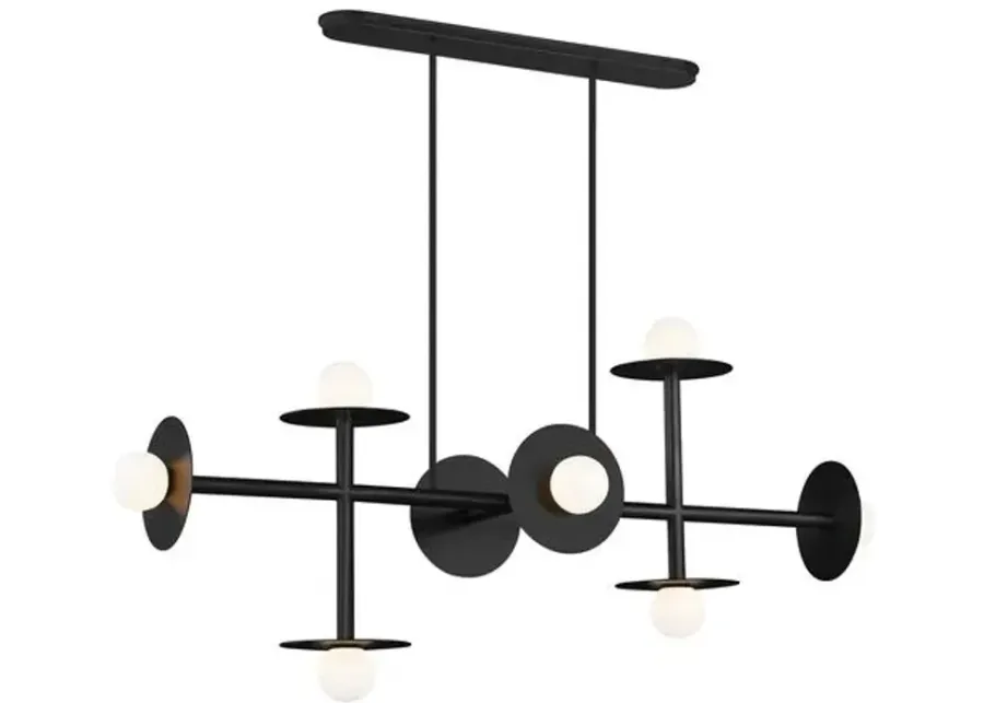 Visual Comfort - Nodes Linear Chandelier - Midnight Black