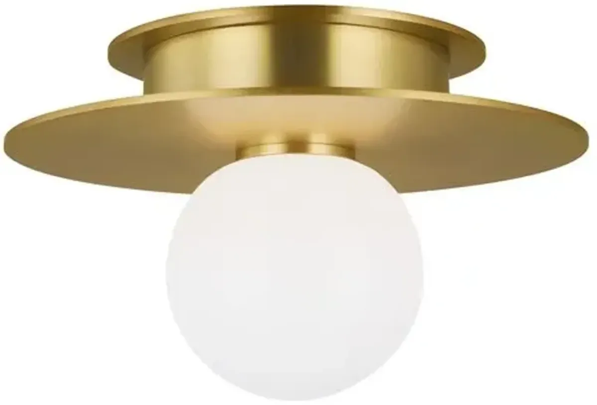 Visual Comfort - Nodes Small Flush Mount - Burnished Brass - Gold