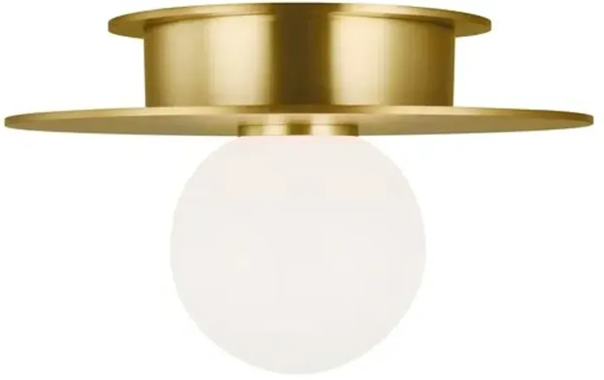 Visual Comfort - Nodes Small Flush Mount - Burnished Brass - Gold