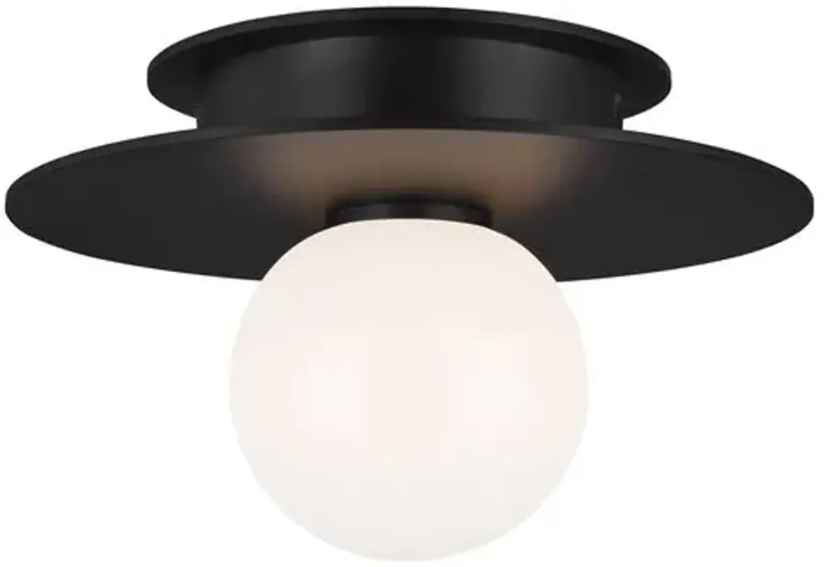 Visual Comfort - Nodes Small Flush Mount - Midnight Black