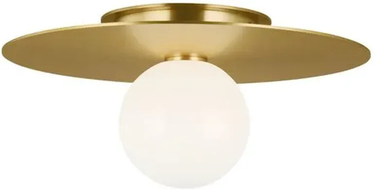 Visual Comfort - Nodes Medium Flush Mount - Burnished Brass - Gold