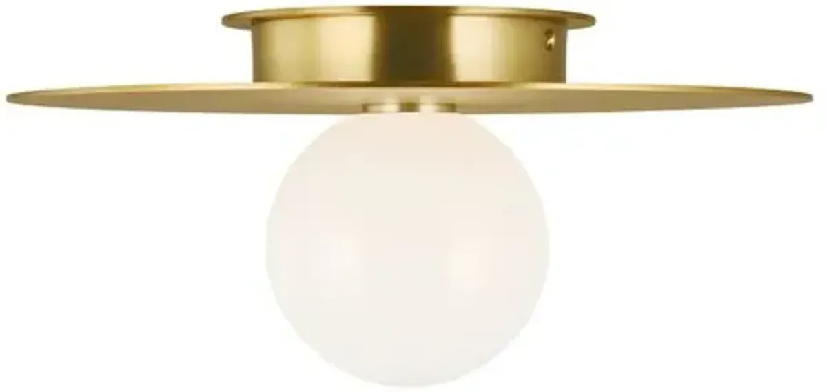 Visual Comfort - Nodes Medium Flush Mount - Burnished Brass - Gold