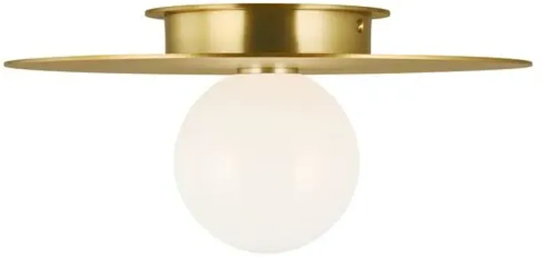 Visual Comfort - Nodes Medium Flush Mount - Burnished Brass - Gold