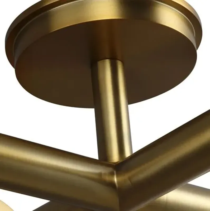 Visual Comfort - Nodes Semi Flush Mount - Burnished Brass - Gold