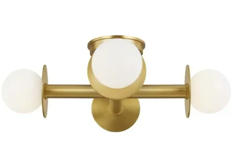 Visual Comfort - Nodes Semi Flush Mount - Burnished Brass - Gold