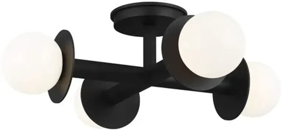 Visual Comfort - Nodes Semi Flush Mount - Midnight Black