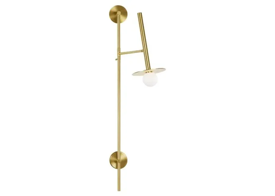 Visual Comfort - Nodes Large Pivot Sconce - Burnished Brass - Gold