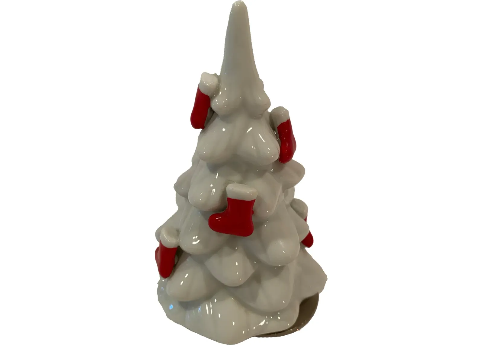 Porcelain Christmas Tree Music Box - Red