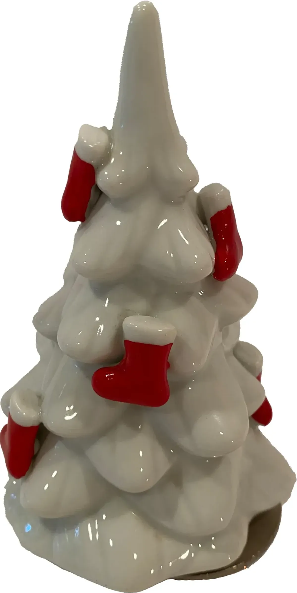 Porcelain Christmas Tree Music Box - Red