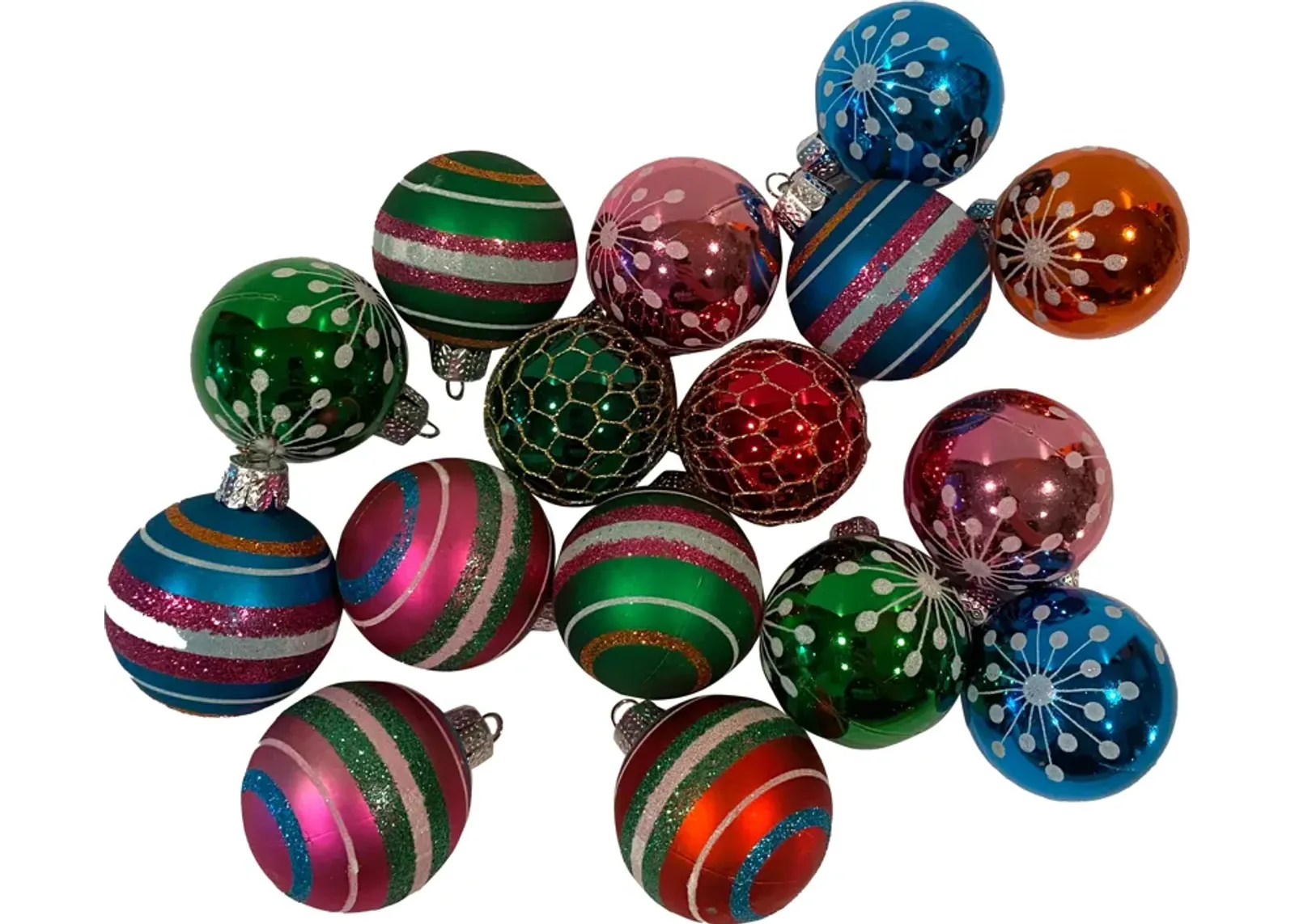 Joyful Array of Hand-Painted Balls Set of 16 - Black