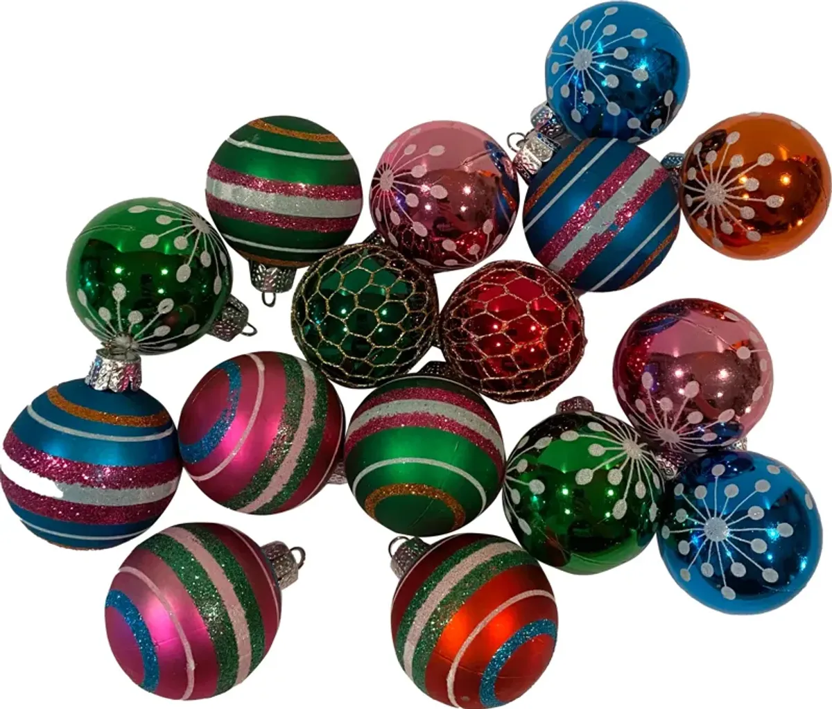 Joyful Array of Hand-Painted Balls Set of 16 - Black