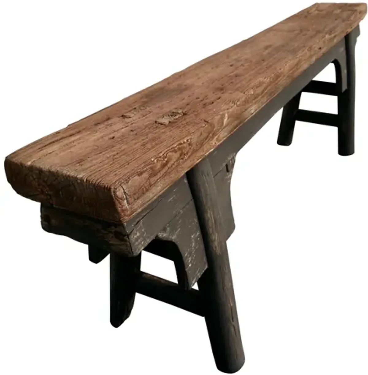 Antique Rustic Shandong Elmwood Bench - Brown