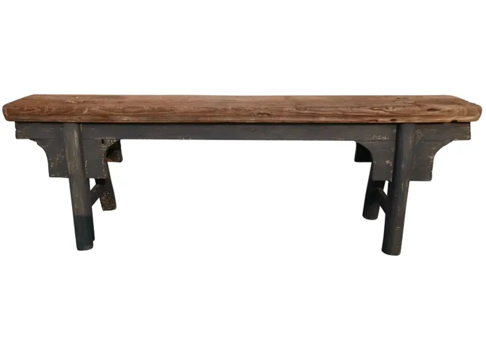 Antique Rustic Shandong Elmwood Bench - Brown