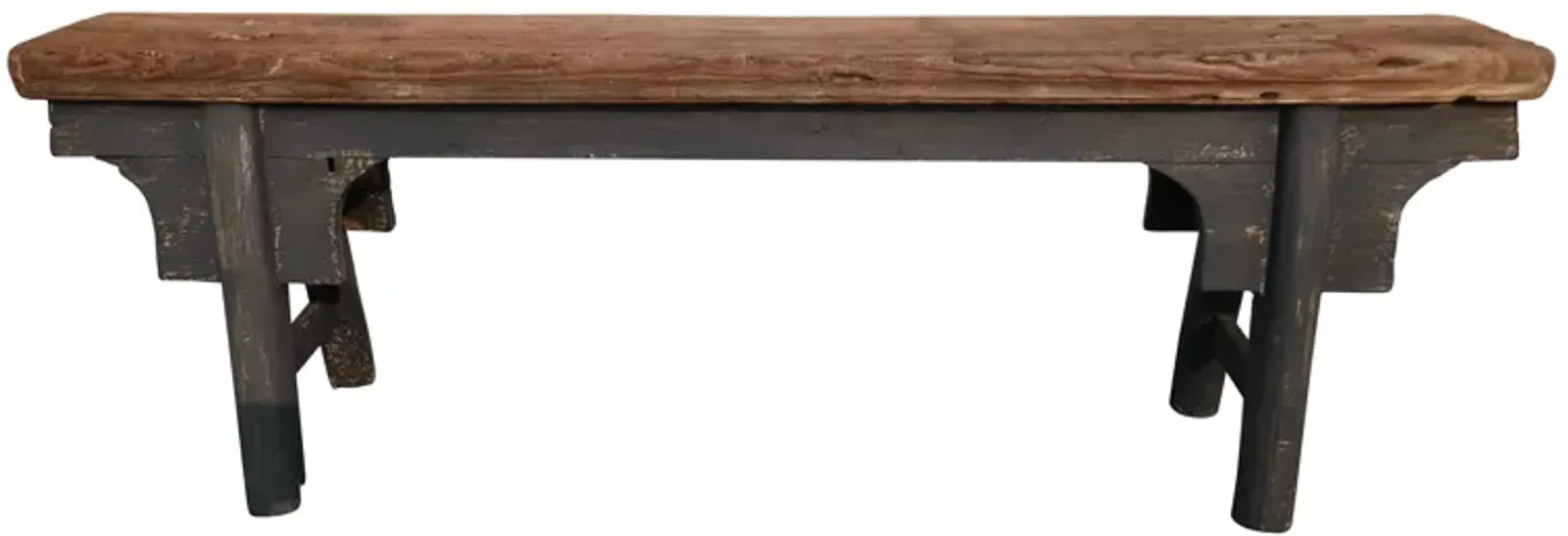 Antique Rustic Shandong Elmwood Bench - Brown