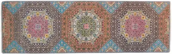 3'x10' Sari Wool Mamluk Rug - Charcoal - F.J. Kashanian - Gray - Gray