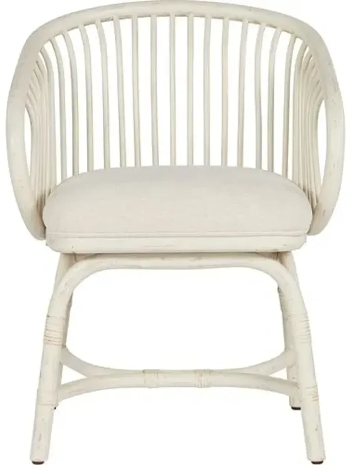Coastal Living Dana Rattan Crypton Dining Chair - White/Snow