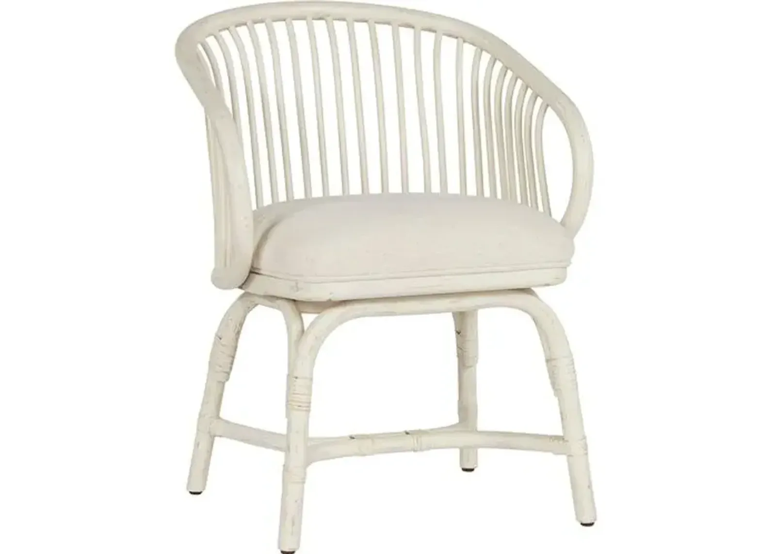 Coastal Living Dana Rattan Crypton Dining Chair - White/Snow