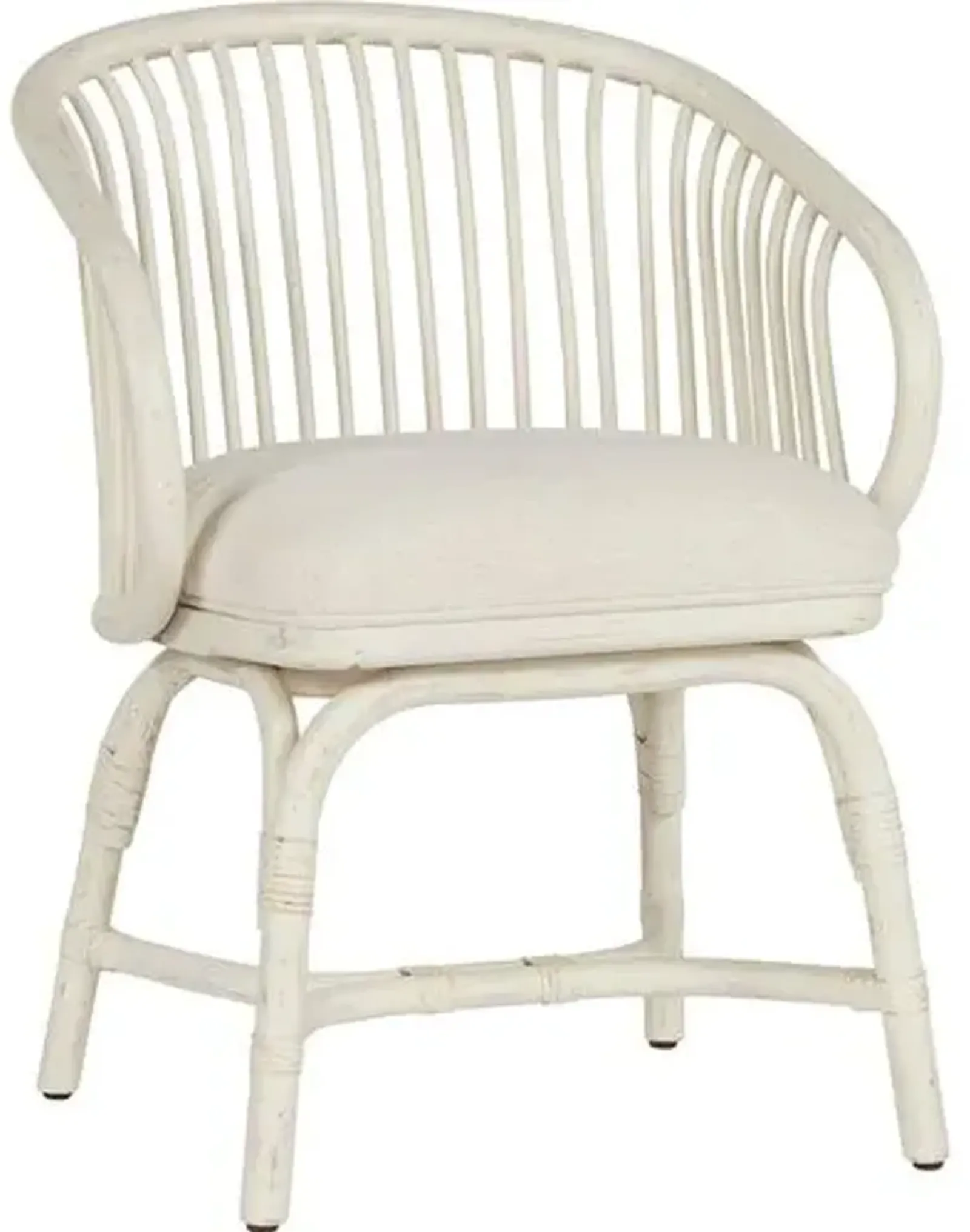 Coastal Living Dana Rattan Crypton Dining Chair - White/Snow