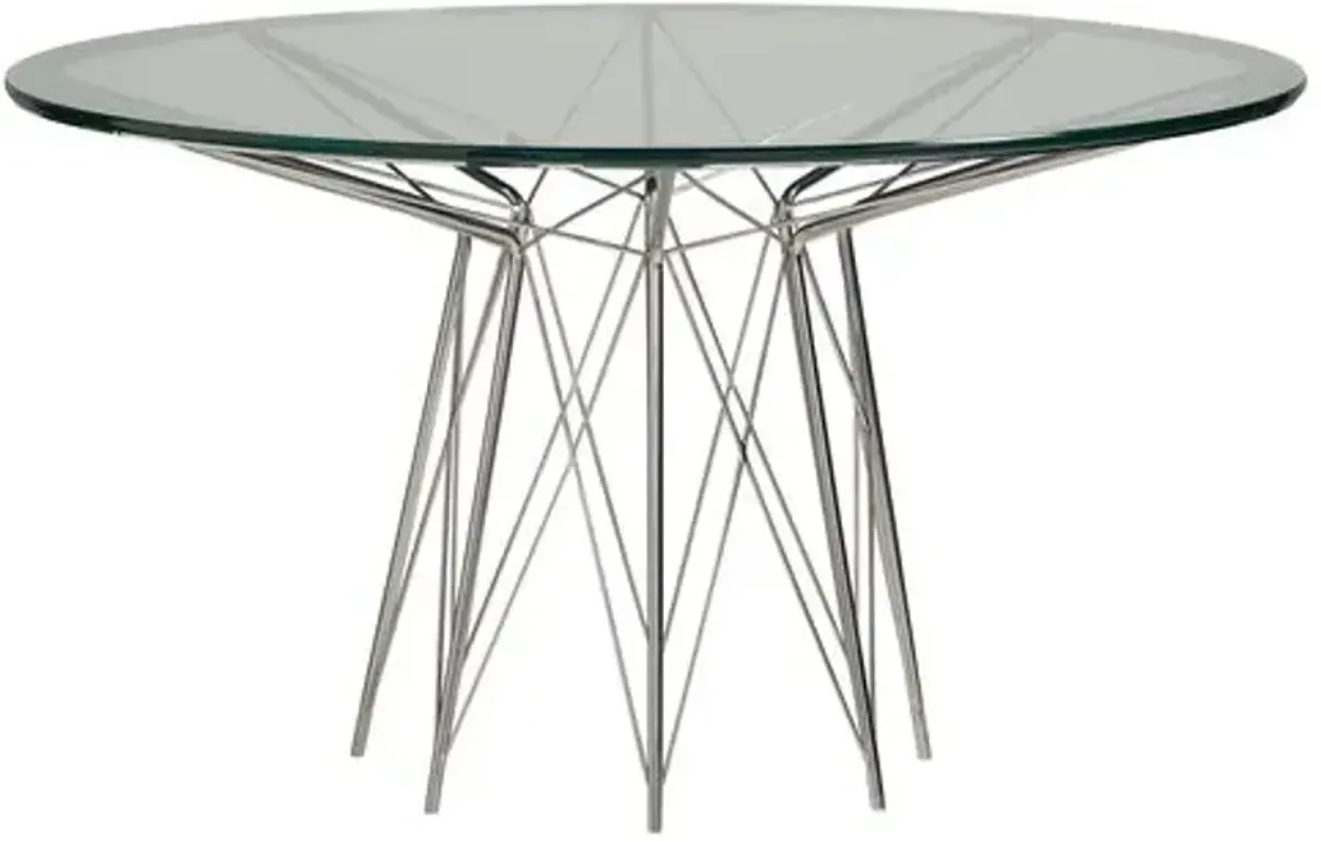 Ari 54" Dining Table - Steel/Glass