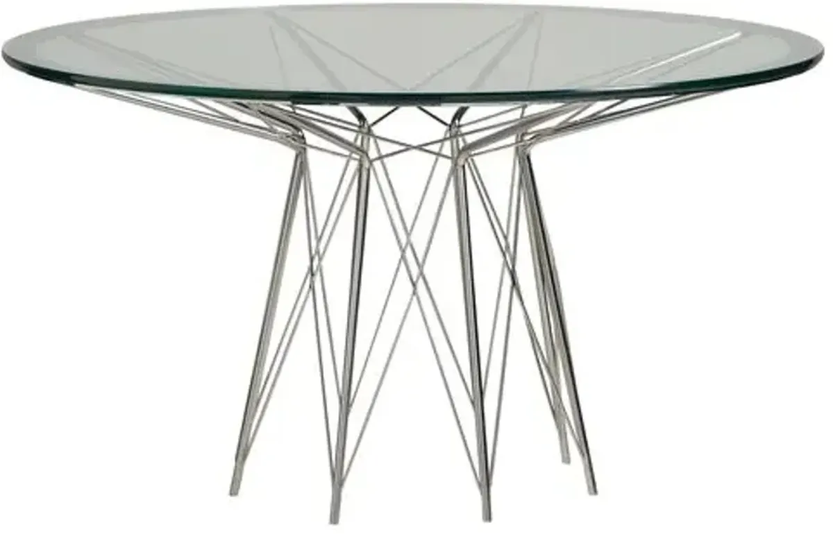 Ari 54" Dining Table - Steel/Glass