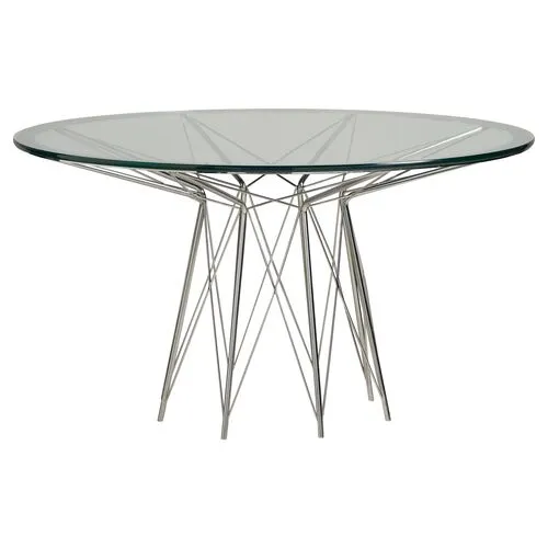 Ari 54" Dining Table - Steel/Glass