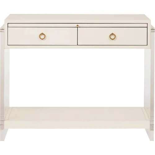 Coastal Living Meg 2-Drawer Nightstand - White/Acrylic