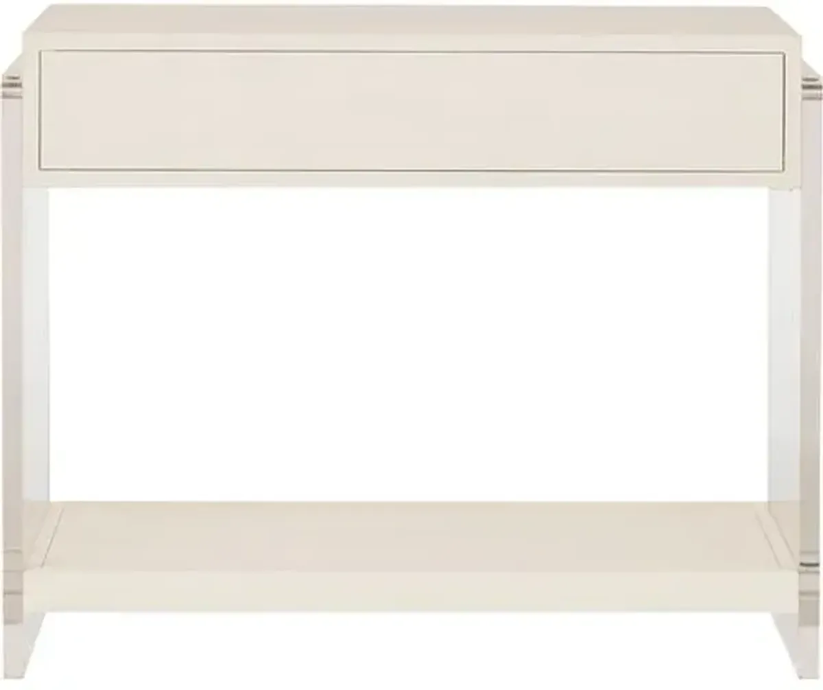 Coastal Living Meg 2-Drawer Nightstand - White/Acrylic