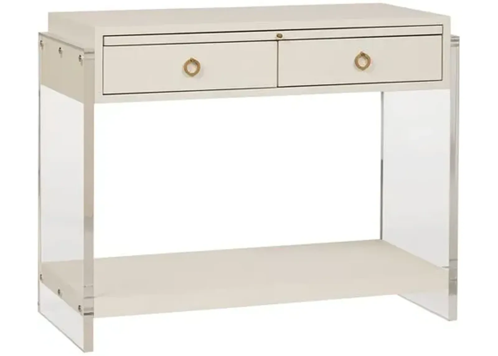 Coastal Living Meg 2-Drawer Nightstand - White/Acrylic