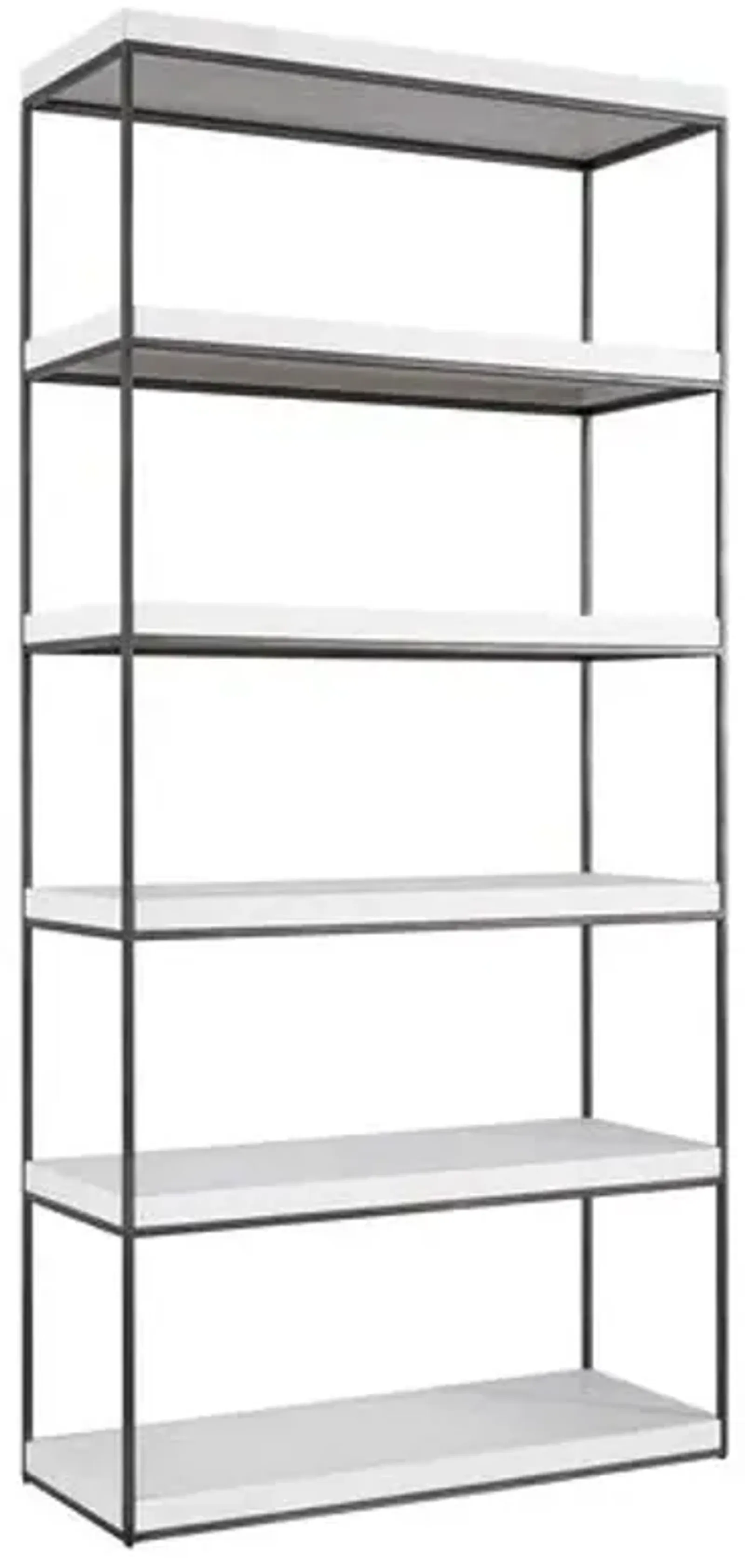 Cora Oak/Steel 84" Tall Etagere - White/Gray