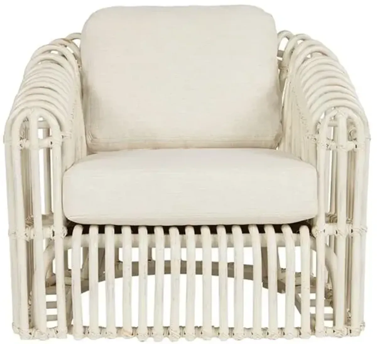 Dana Rattan Crypton Chair - White/Snow - Ivory