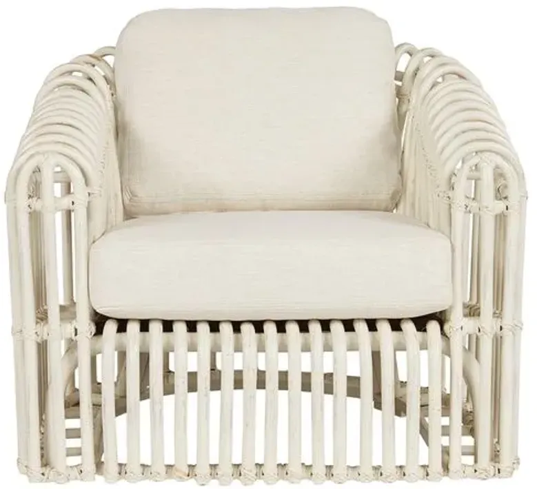 Dana Rattan Crypton Chair - White/Snow - Ivory