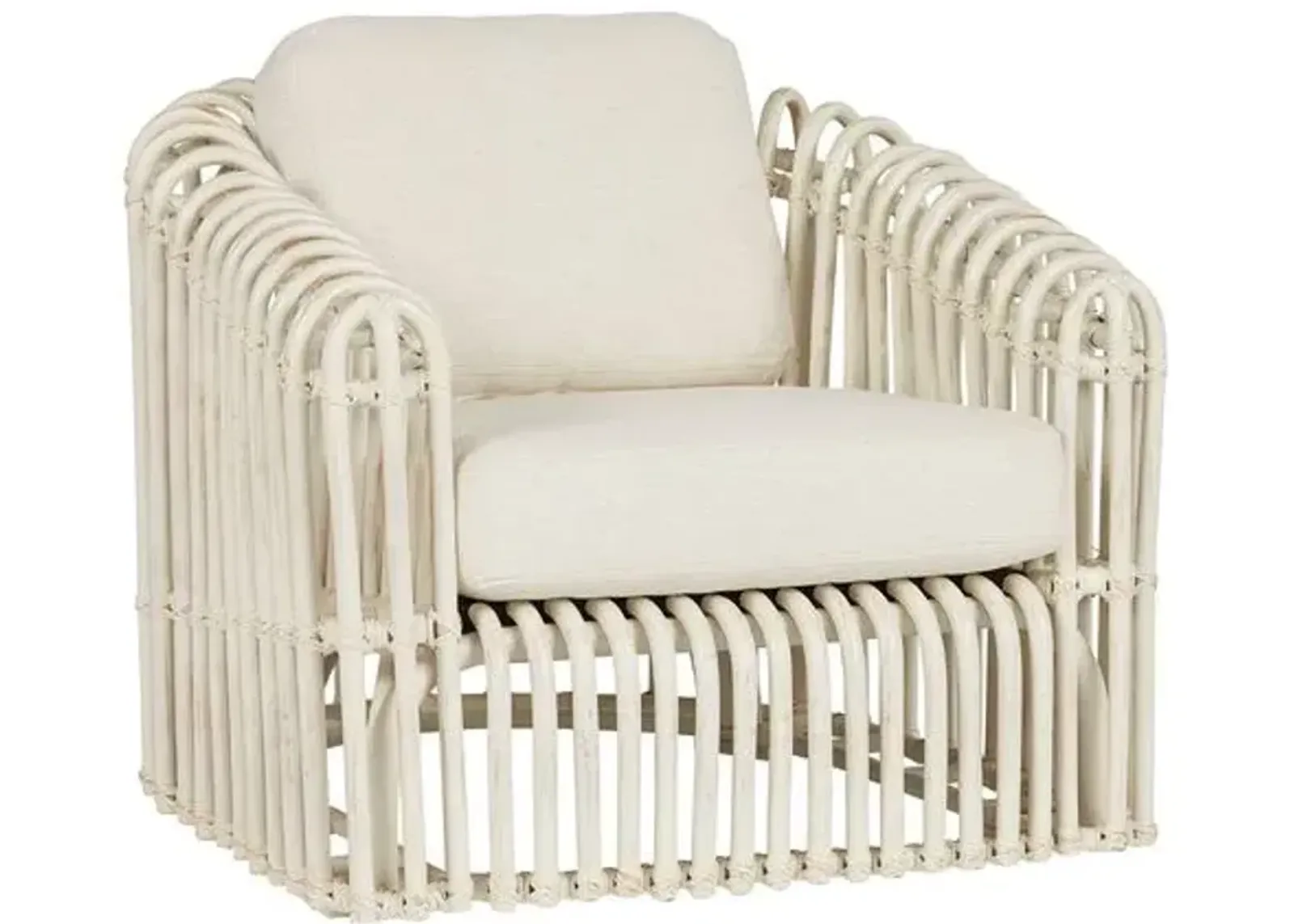 Dana Rattan Crypton Chair - White/Snow - Ivory