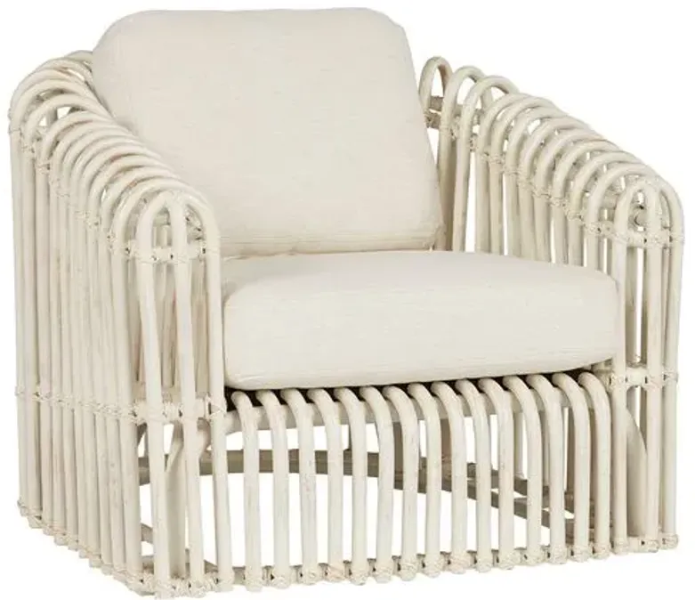 Dana Rattan Crypton Chair - White/Snow - Ivory