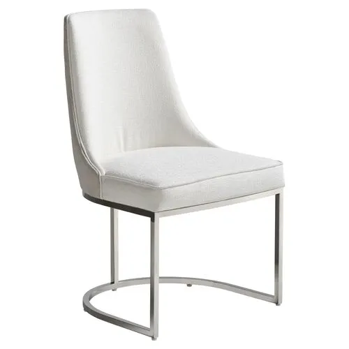 Brooke Crypton Dining Chair - White/Silver