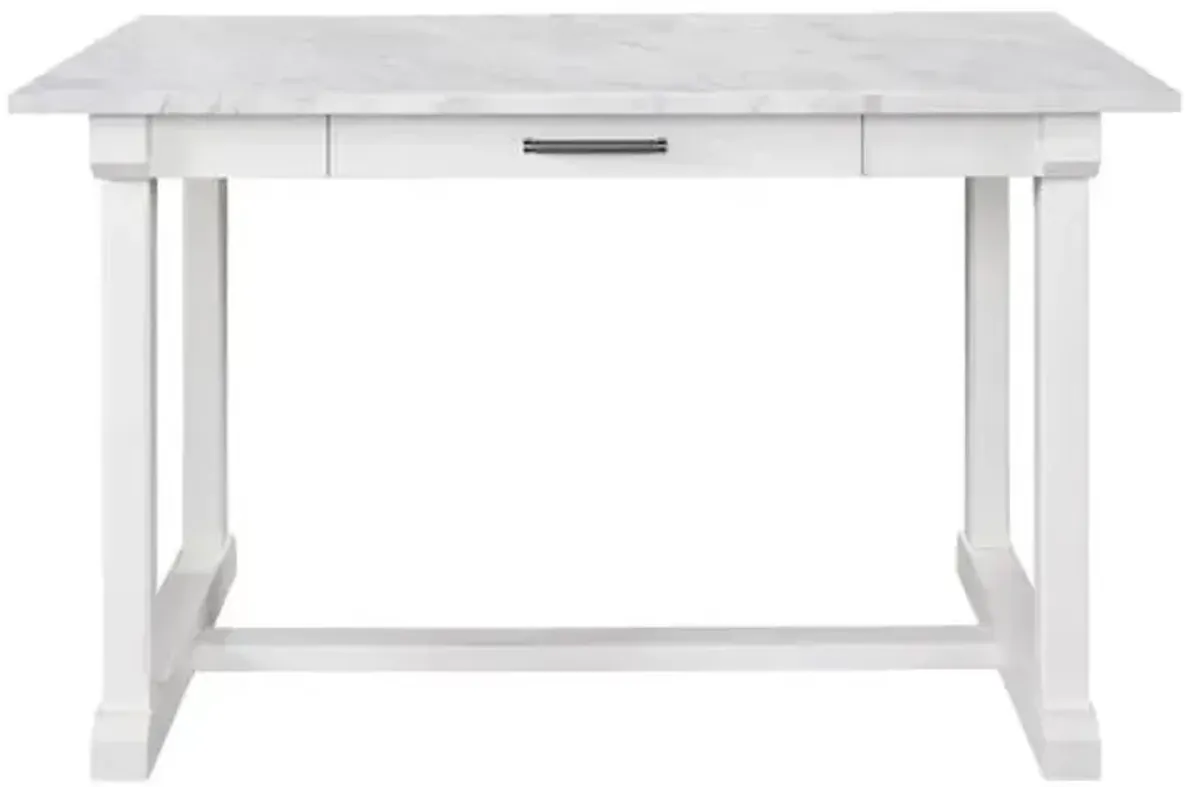 Kyra 60" Stone Counter Table - White