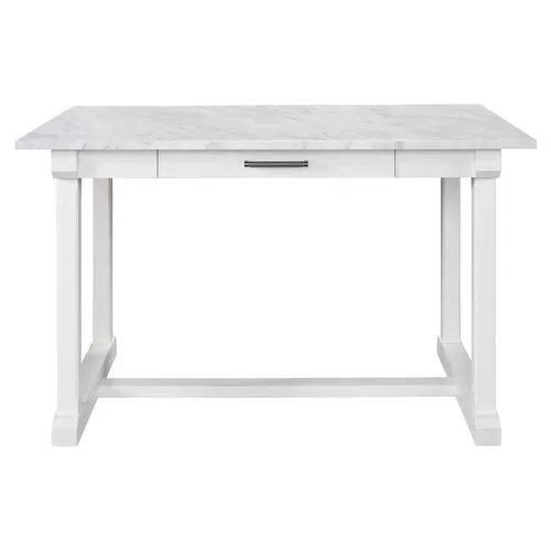 Kyra 60" Stone Counter Table - White