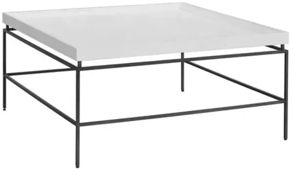 Gracie Oak Square Cocktail Table - Rustic White