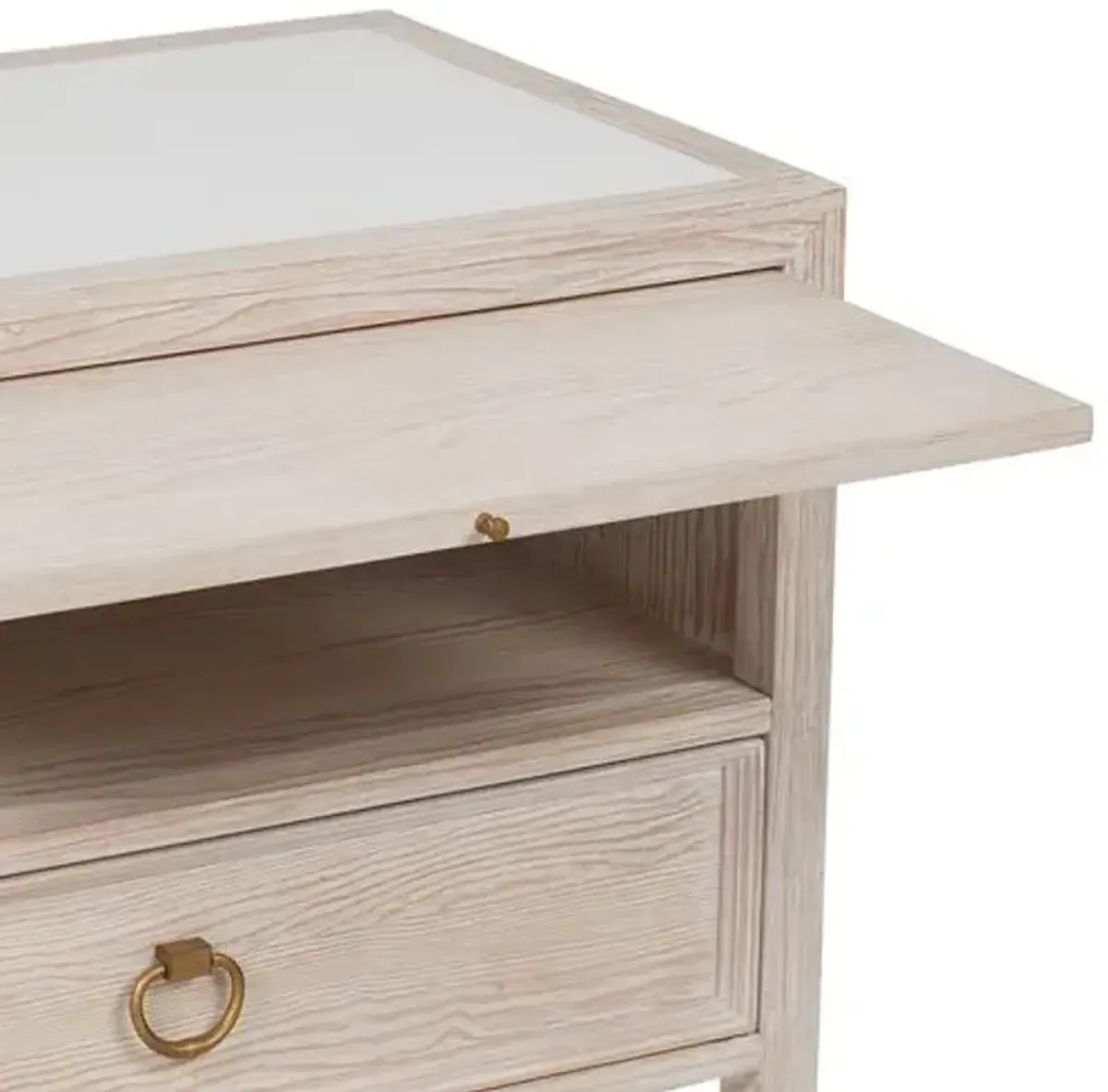 Hailey Oak Nightstand - Whitewash