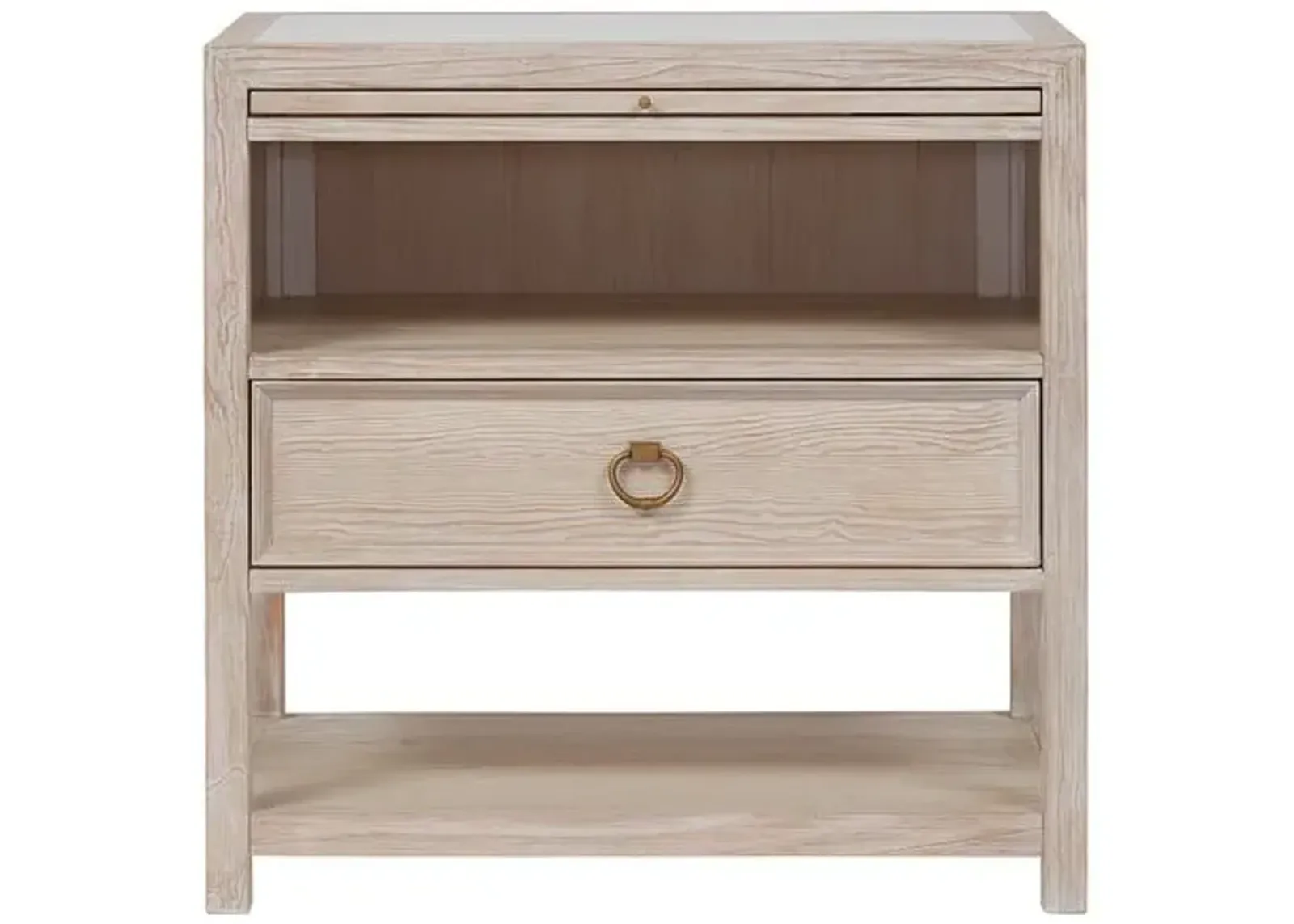 Hailey Oak Nightstand - Whitewash