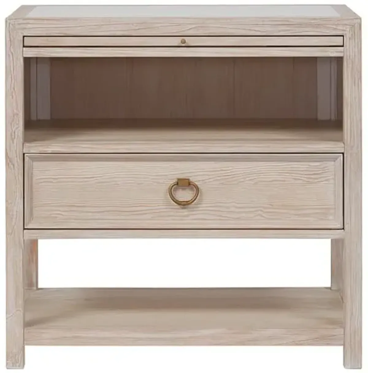 Hailey Oak Nightstand - Whitewash