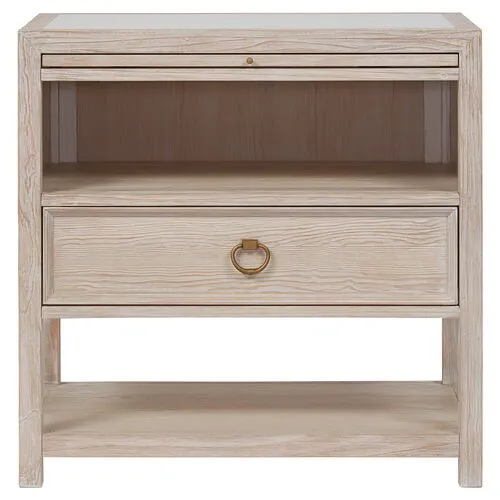 Hailey Oak Nightstand - Whitewash