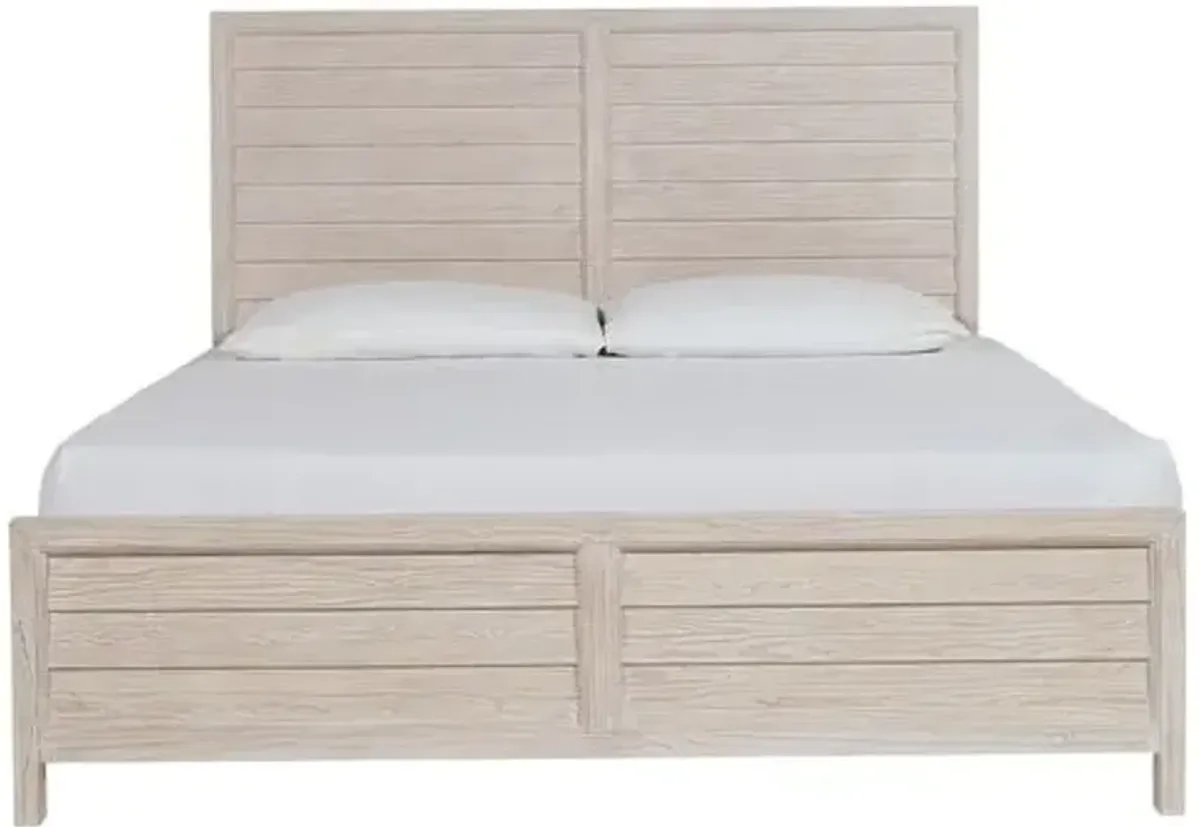 Hailey Panel Bed - Oak Whitewash