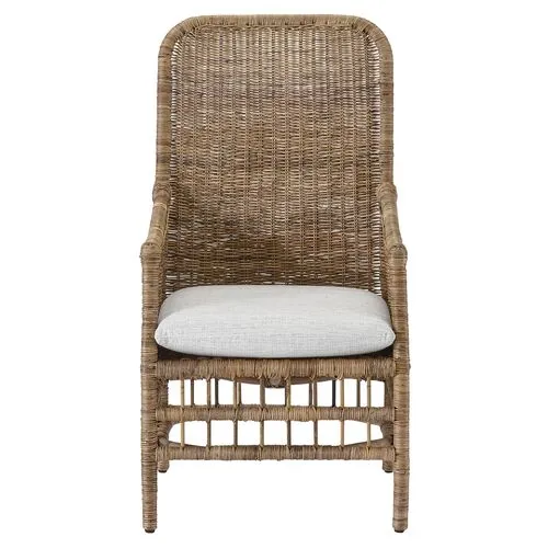 Holly Woven Armchair - Barley/Natural - White