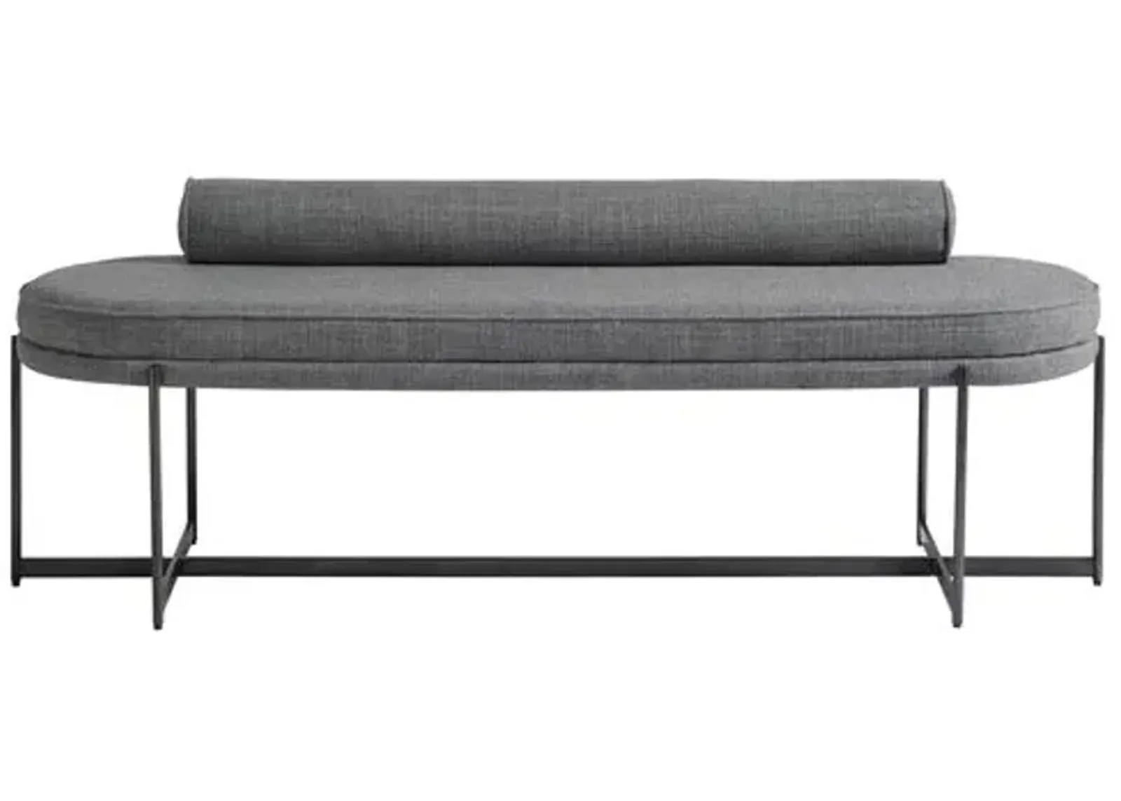 Sierra Upholstered Metal Bench - Gray