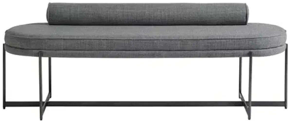 Sierra Upholstered Metal Bench - Gray