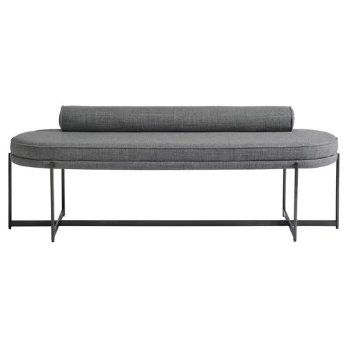 Sierra Upholstered Metal Bench - Gray